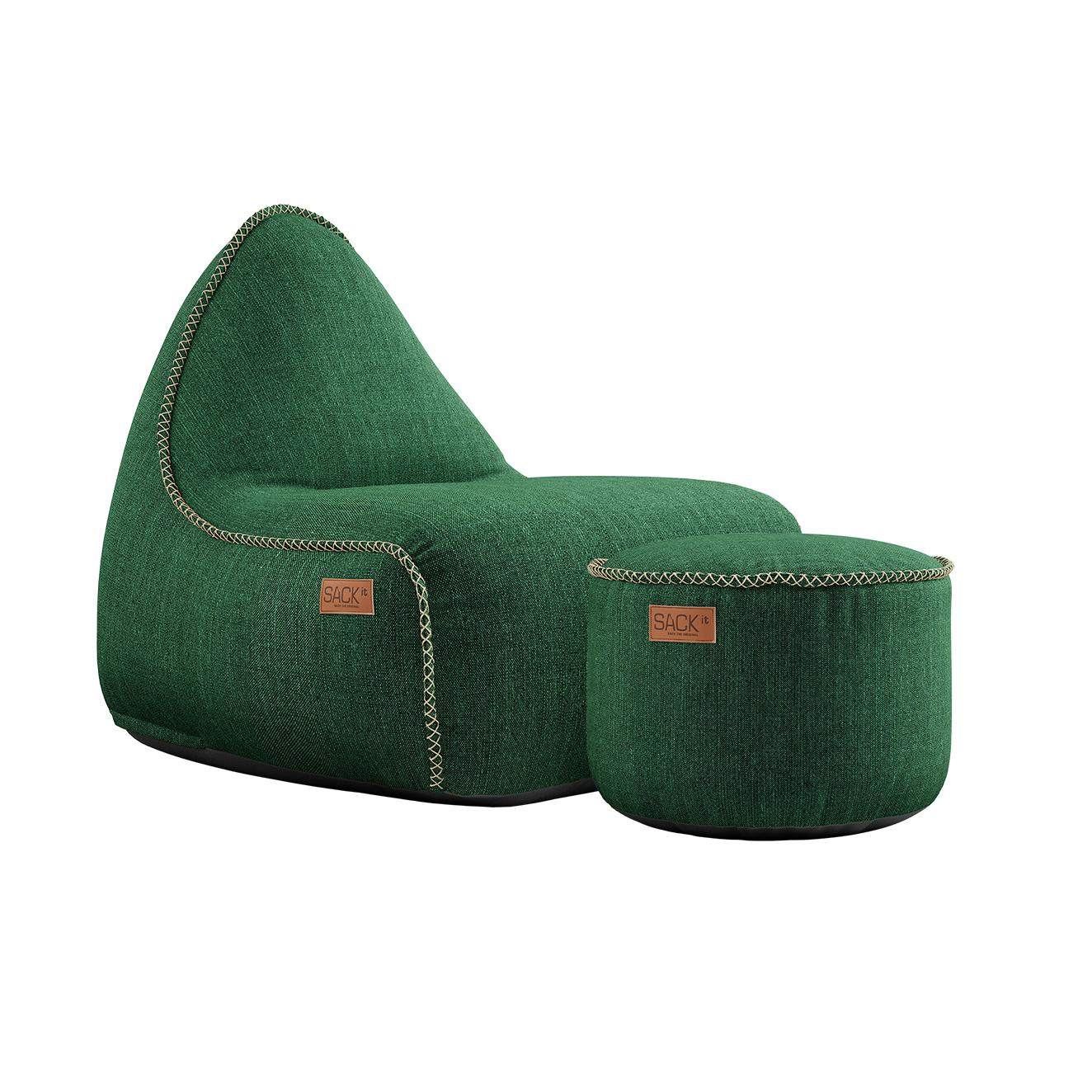 SACKit Cobana zitzak en poef Green
