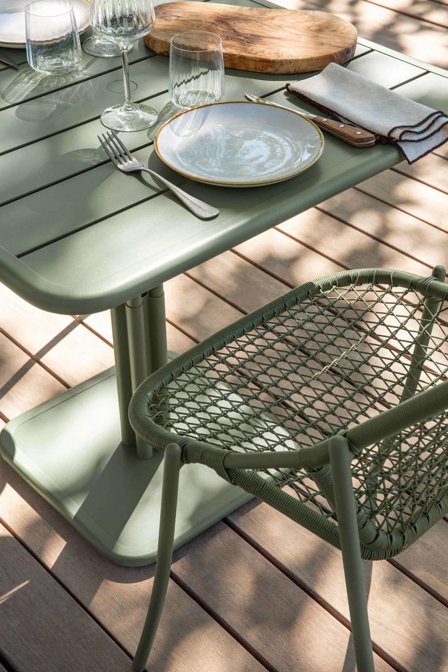 Fermob Luxembourg tuintafel kolom 80x80 cm Ice Mint