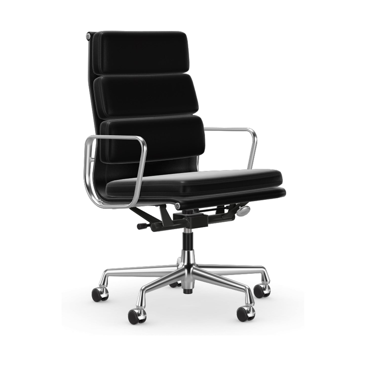 Vitra Soft Pad EA 219 bureaustoel draaibaar Premium Leather Nero