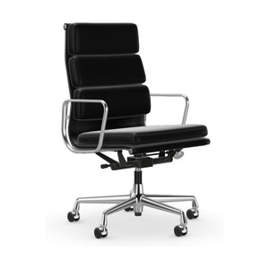 Vitra Soft Pad EA 219 bureaustoel draaibaar Premium Leather Nero