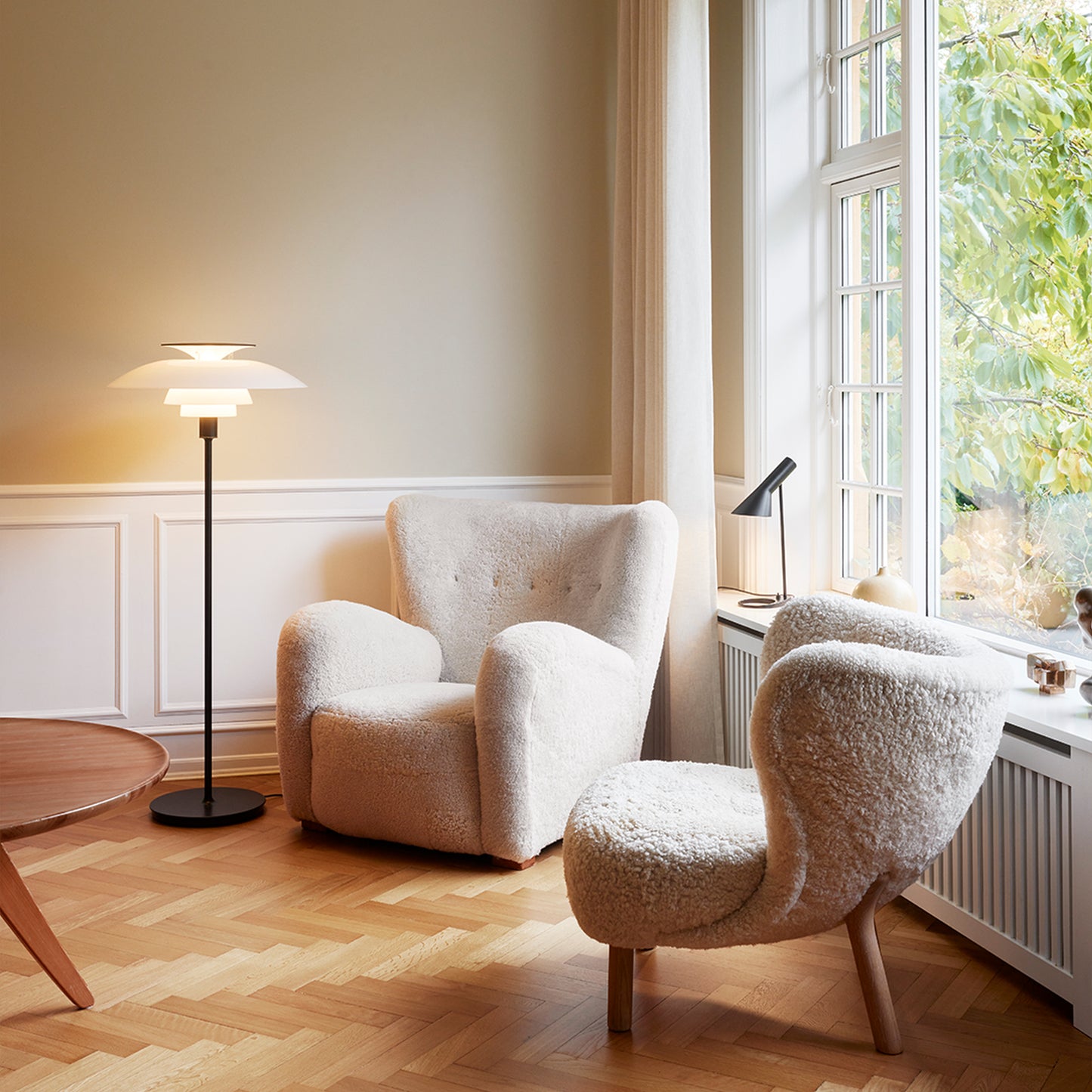 Louis Poulsen PH 80 vloerlamp Opal White/Black
