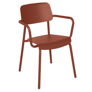 Fermob Studie tuinstoel met arm Red ochre