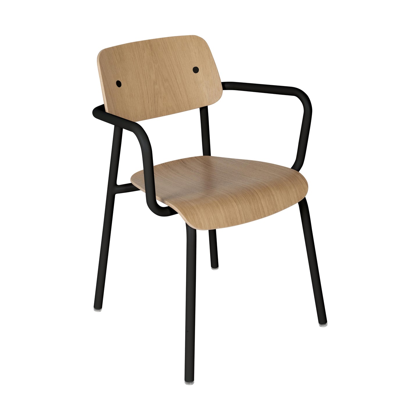 Fermob Studie tuinstoel met arm eiken Liquorice