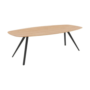 HelloTable Novum 30 eettafel Semi Ovaal 250x110 cm naturel eiken/zwart