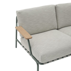 Muuto Settle 2-zits tuinbank Ribbed Weave 2/Dark Green