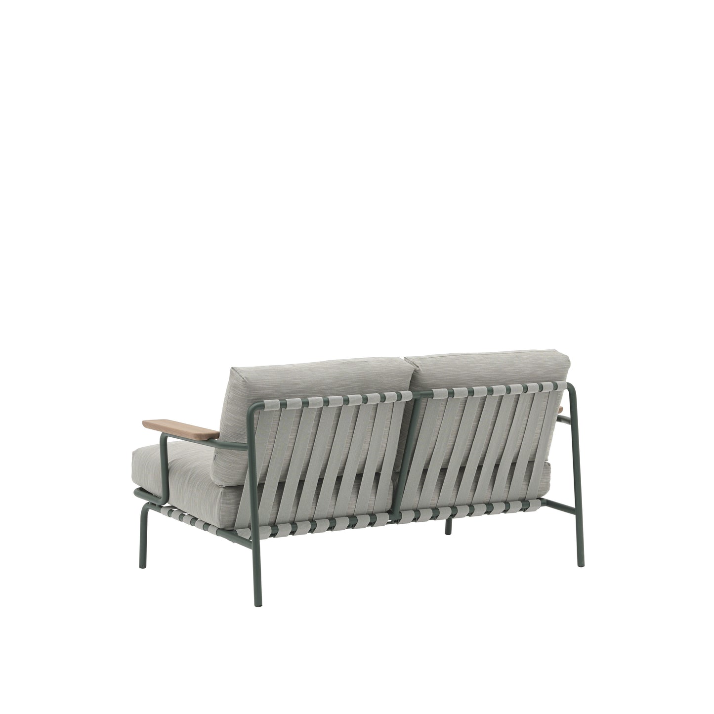 Muuto Settle 2-zits tuinbank Ribbed Weave 2/Dark Green