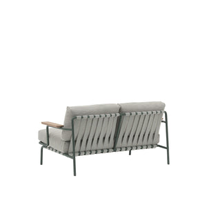 Muuto Settle 2-zits tuinbank Ribbed Weave 2/Dark Green