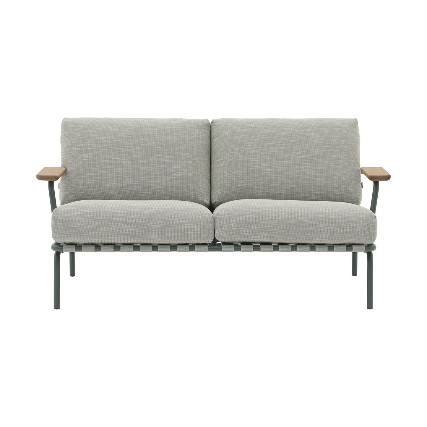 Muuto Settle 2-zits tuinbank Ribbed Weave 2/Dark Green