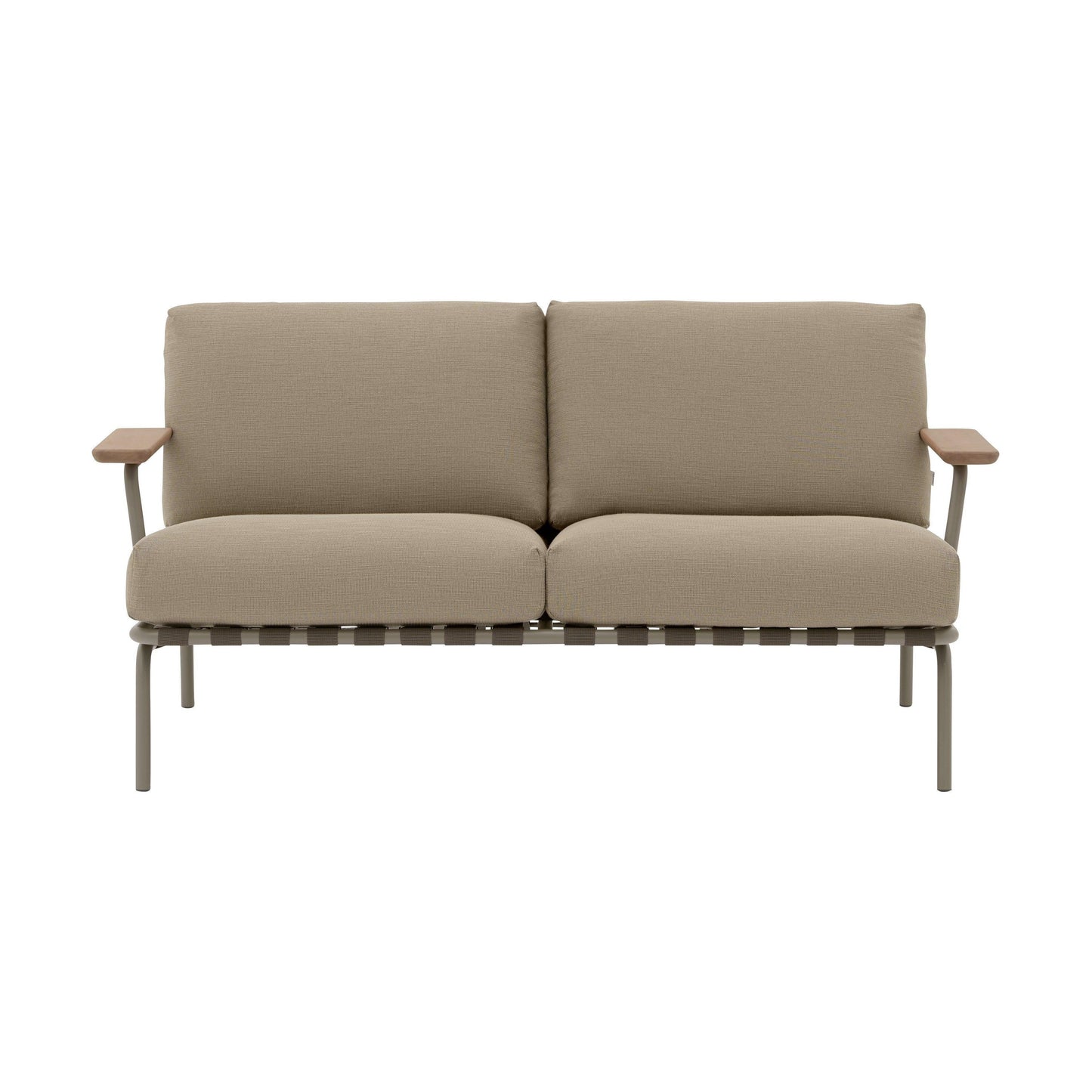 Muuto Settle 2-zits tuinbank Ribbed Weave 5/Taupe