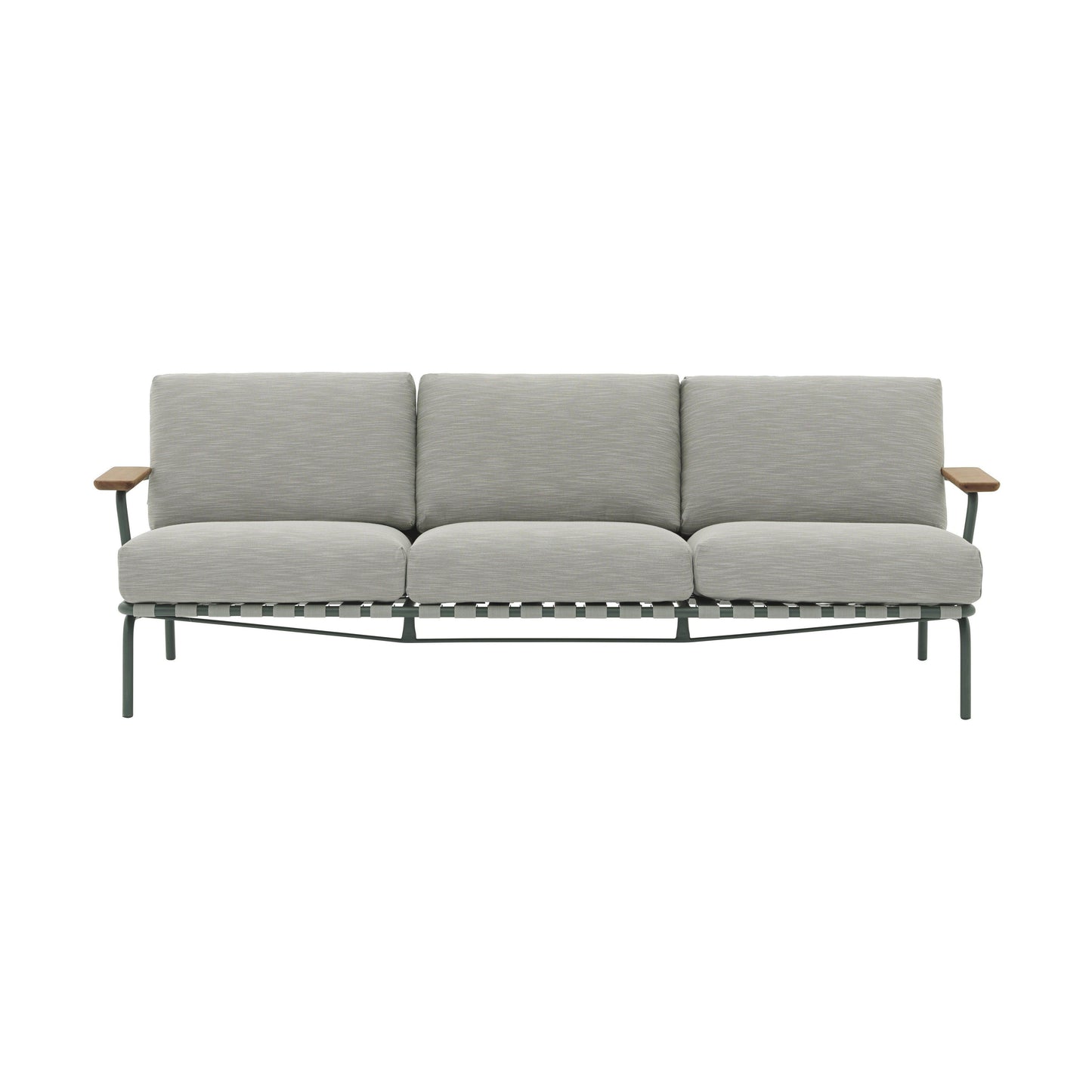 Muuto Settle 3-zits tuinbank Ribbed Weave 2/Dark Green