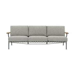 Muuto Settle 3-zits tuinbank Ribbed Weave 2/Dark Green