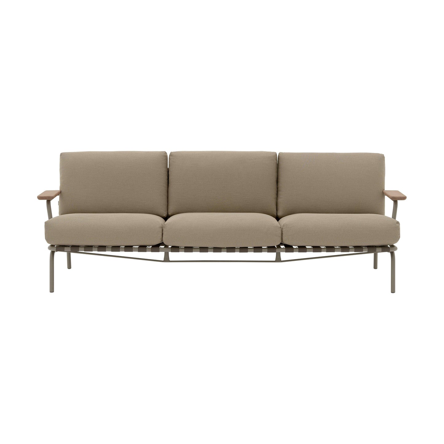 Muuto Settle 3-zits tuinbank Ribbed Weave 5/Taupe