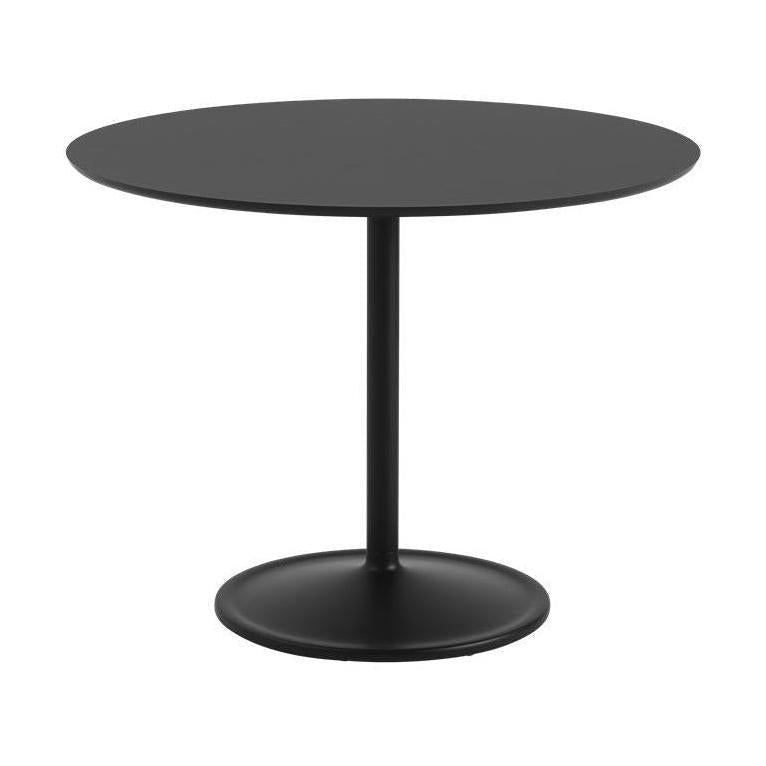 Muuto Soft eettafel rond Ø95 cm Black Nanolaminate/Black