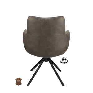 HelloChair HC34 Comfo eetkamerstoel microleder Bull Graphite