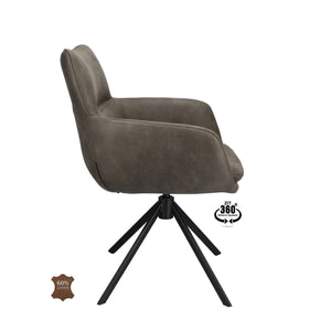 HelloChair HC34 Comfo eetkamerstoel microleder Bull Graphite