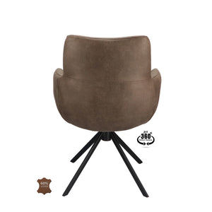 HelloChair HC34 Comfo eetkamerstoel microleder Bull Wood