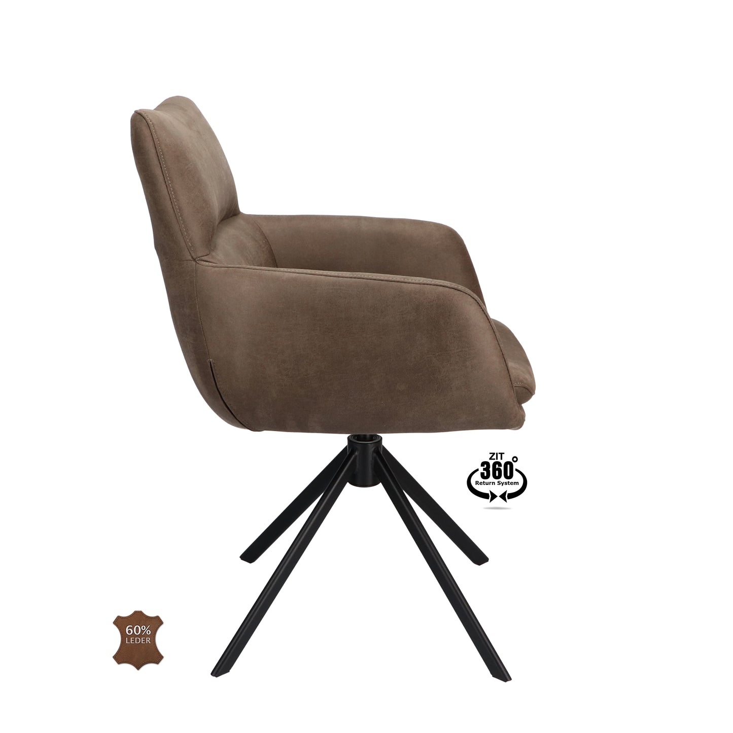 HelloChair HC34 Comfo eetkamerstoel microleder Bull Wood