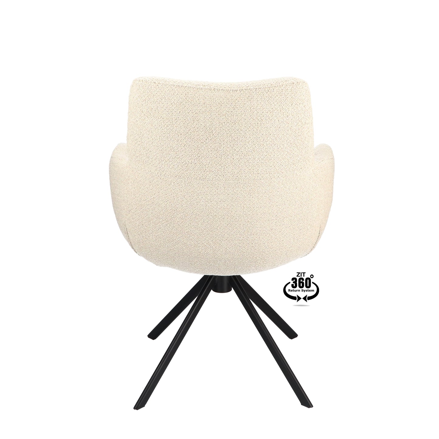 HelloChair HC34 Comfo eetkamerstoel Rhythm Natural spinpoot zwart