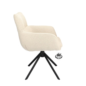 HelloChair HC34 Comfo eetkamerstoel Rhythm Natural spinpoot zwart
