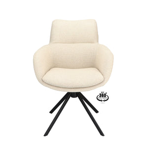 HelloChair HC34 Comfo eetkamerstoel Rhythm Natural spinpoot zwart