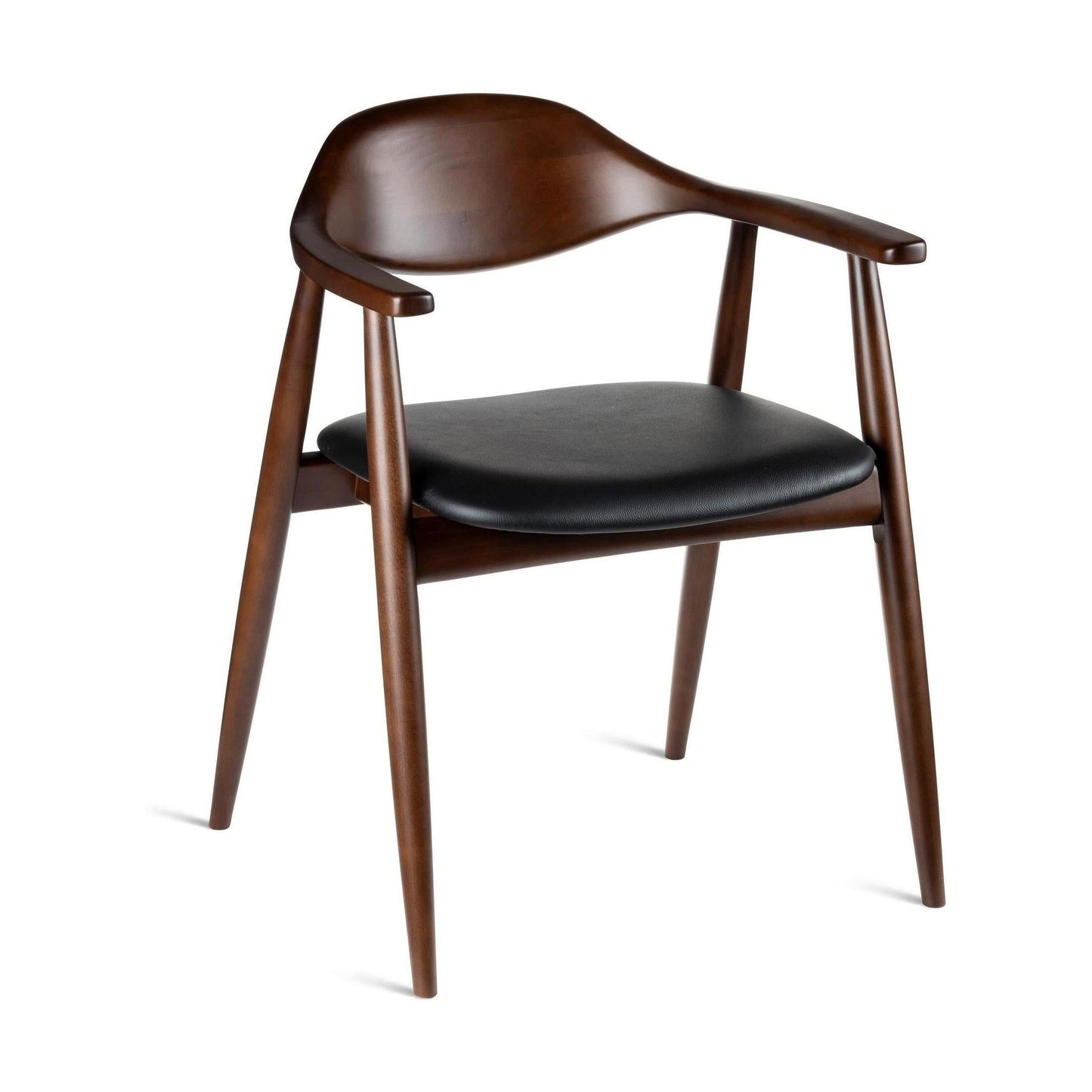 HelloChair HC309 Ori eetkamerstoel leer Onyx beuken dark walnut