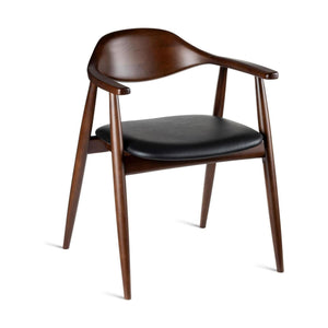 HelloChair HC309 Ori eetkamerstoel leer Onyx beuken dark walnut