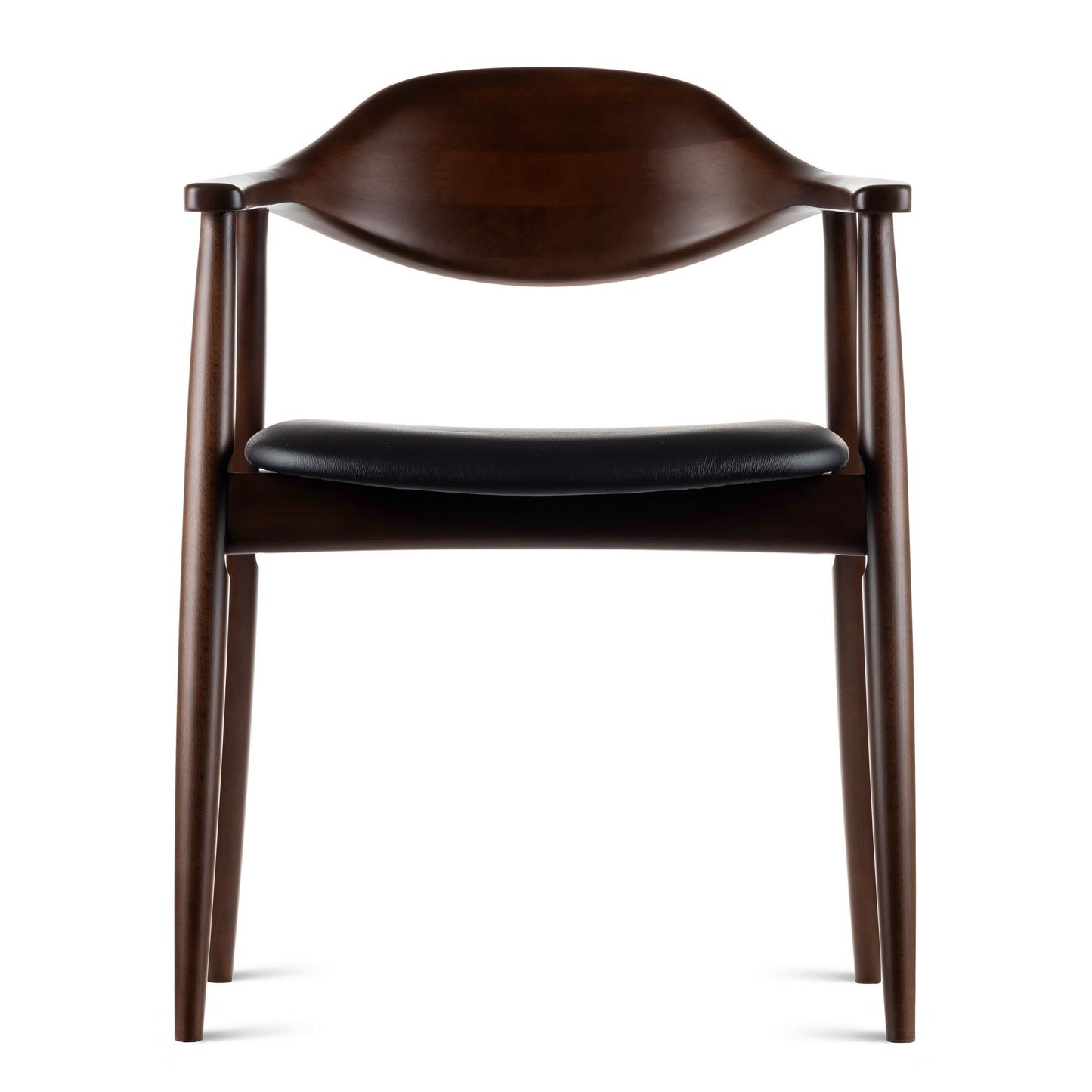 HelloChair HC309 Ori eetkamerstoel leer Onyx beuken dark walnut