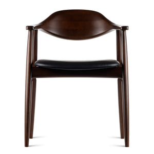 HelloChair HC309 Ori eetkamerstoel leer Onyx beuken dark walnut
