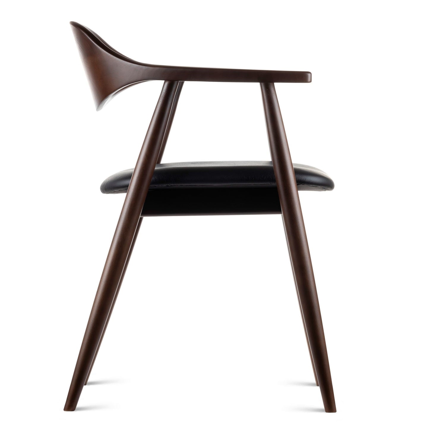 HelloChair HC309 Ori eetkamerstoel leer Onyx beuken dark walnut