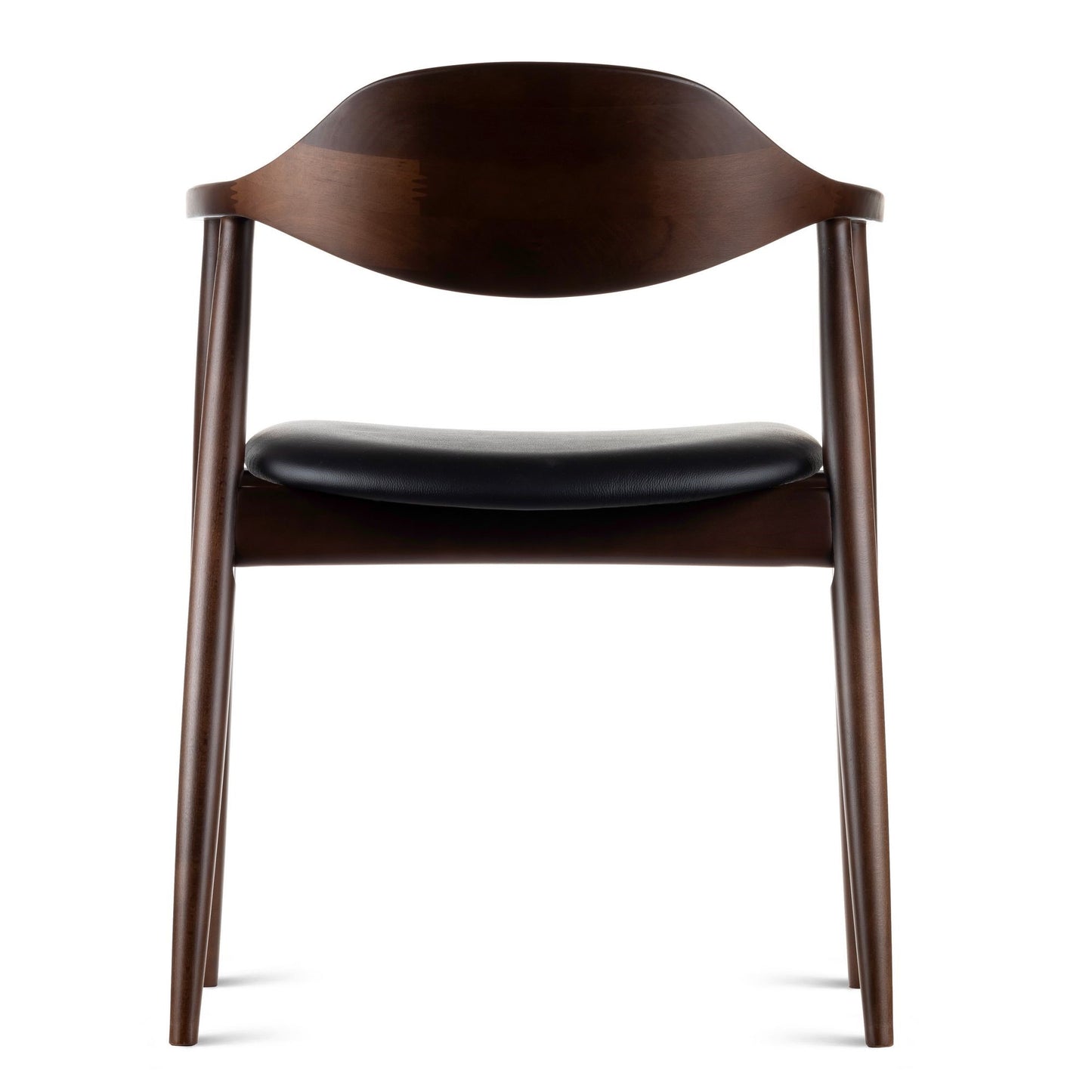 HelloChair HC309 Ori eetkamerstoel leer Onyx beuken dark walnut