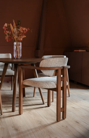 HelloChair HC107 Ingje eetkamerstoel Coffee Ash Coco Shell