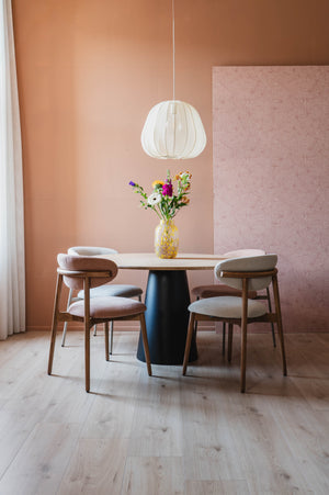 HelloTable Izaro eettafel Rond Ø130 eiken Naturel/Zwart