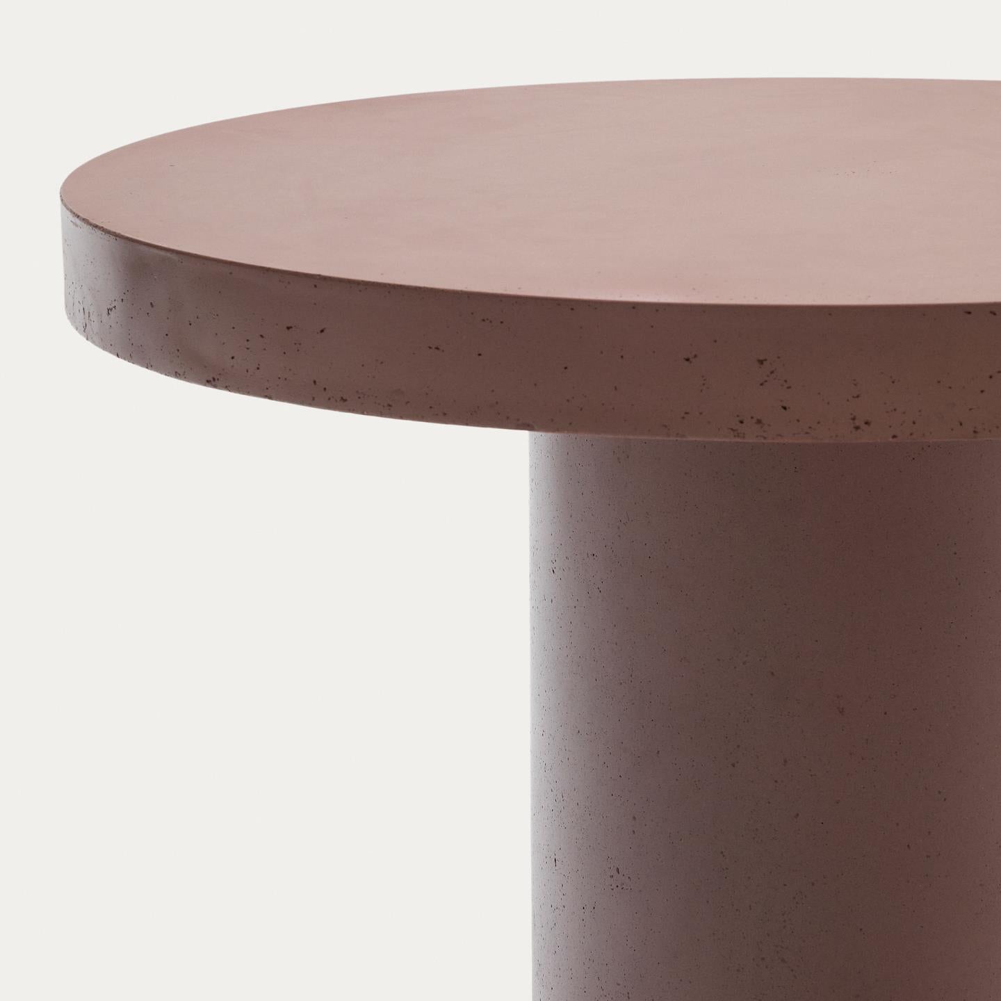 Kave Home Aiguablava tuintafel Ø90 cm cement Terracotta