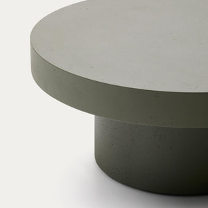 Kave Home Aiguablava salontafel Ø66 cm cement Groen