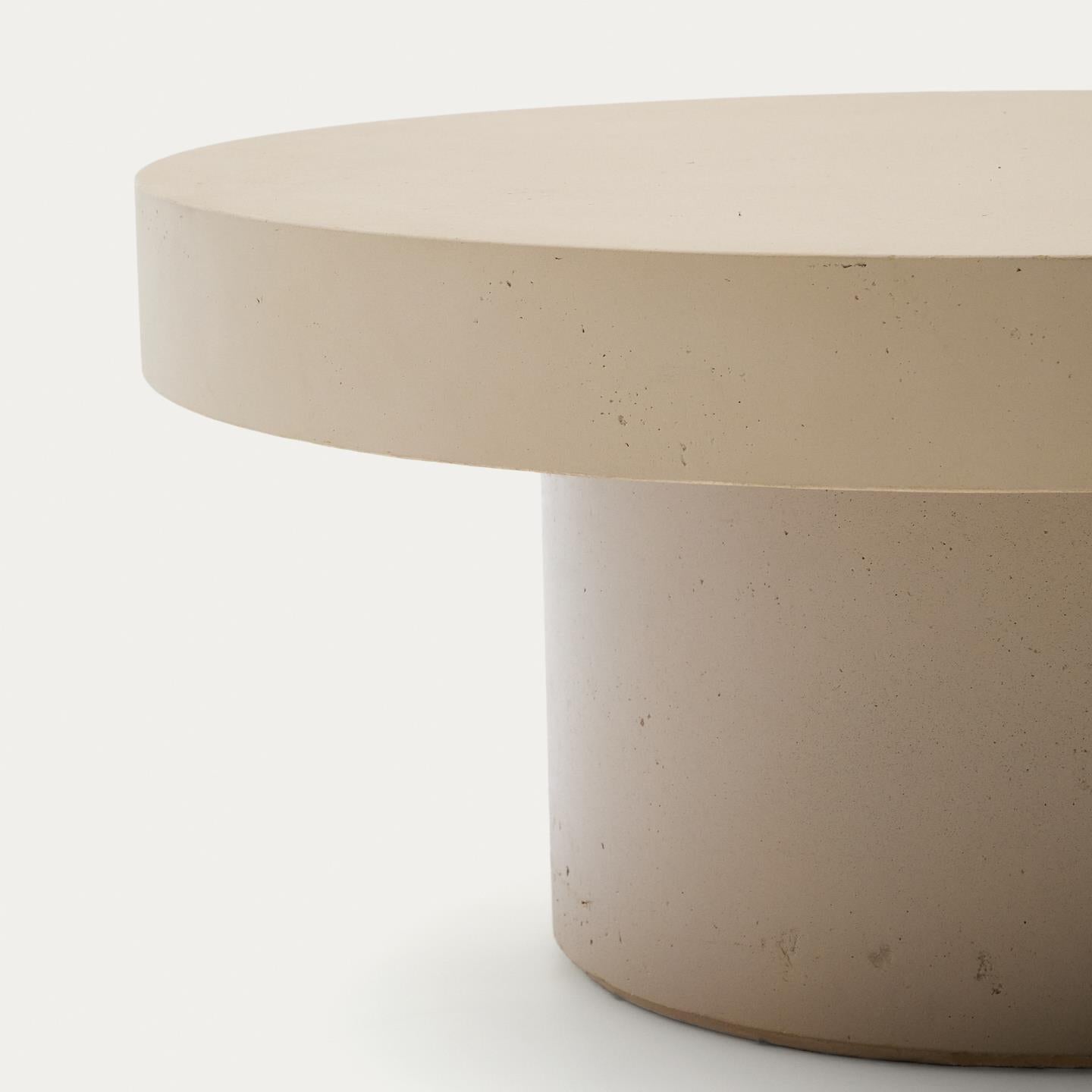 Kave Home Aiguablava tuintafel Ø90 cm cement Beige