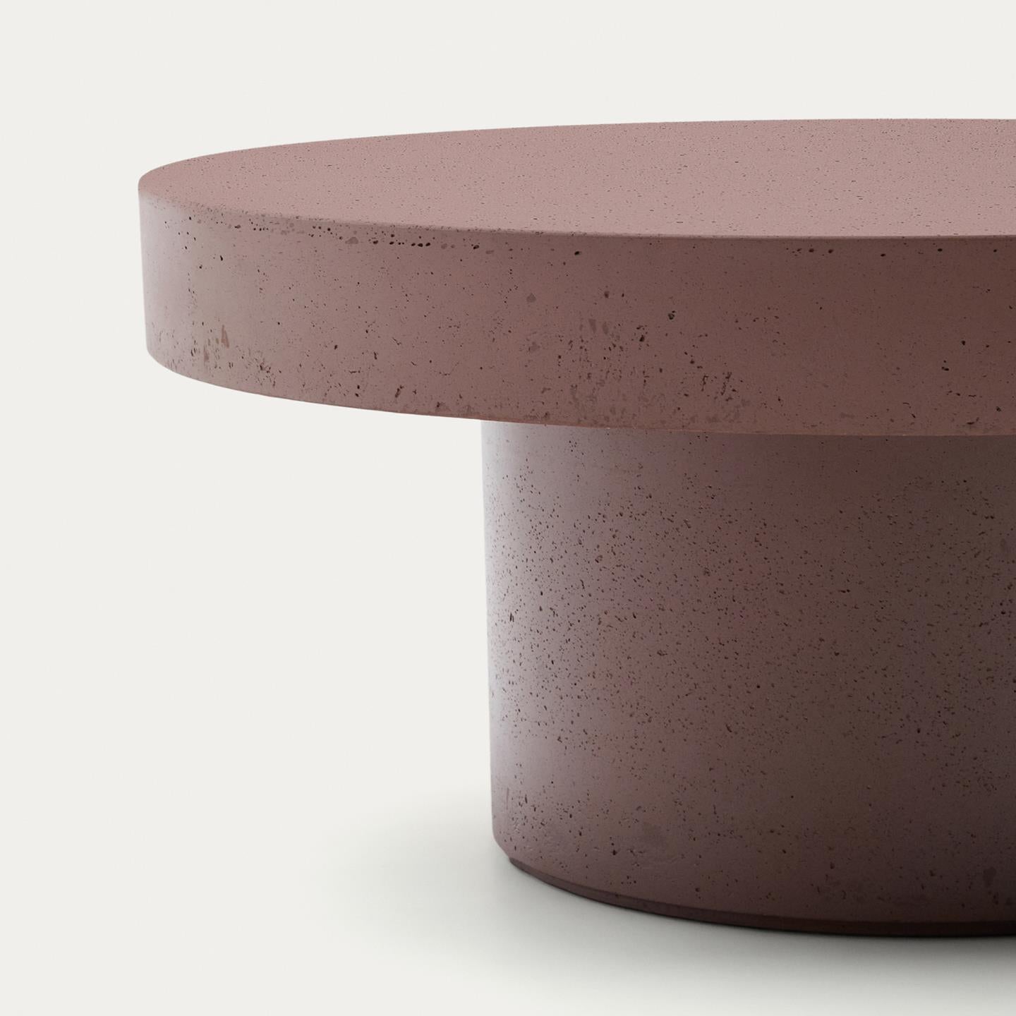 Kave Home Aiguablava salontafel Ø90 cm cement Terracotta