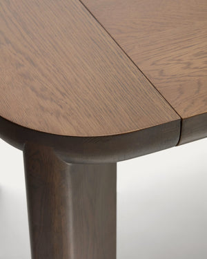 Kave Home Jondal eettafel uitschuifbaar 200(286)x100 cm eiken fineer Noten