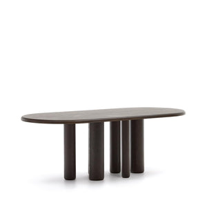 Kave Home Mailen eettafel 220x105 cm fineer essen donker