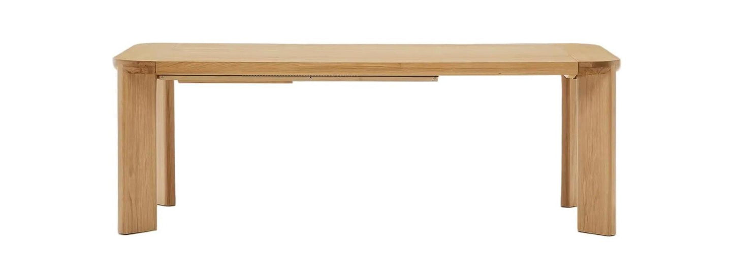 Kave Home Jondal eettafel uitschuifbaar 200(286)x100 cm eiken fineer Naturel