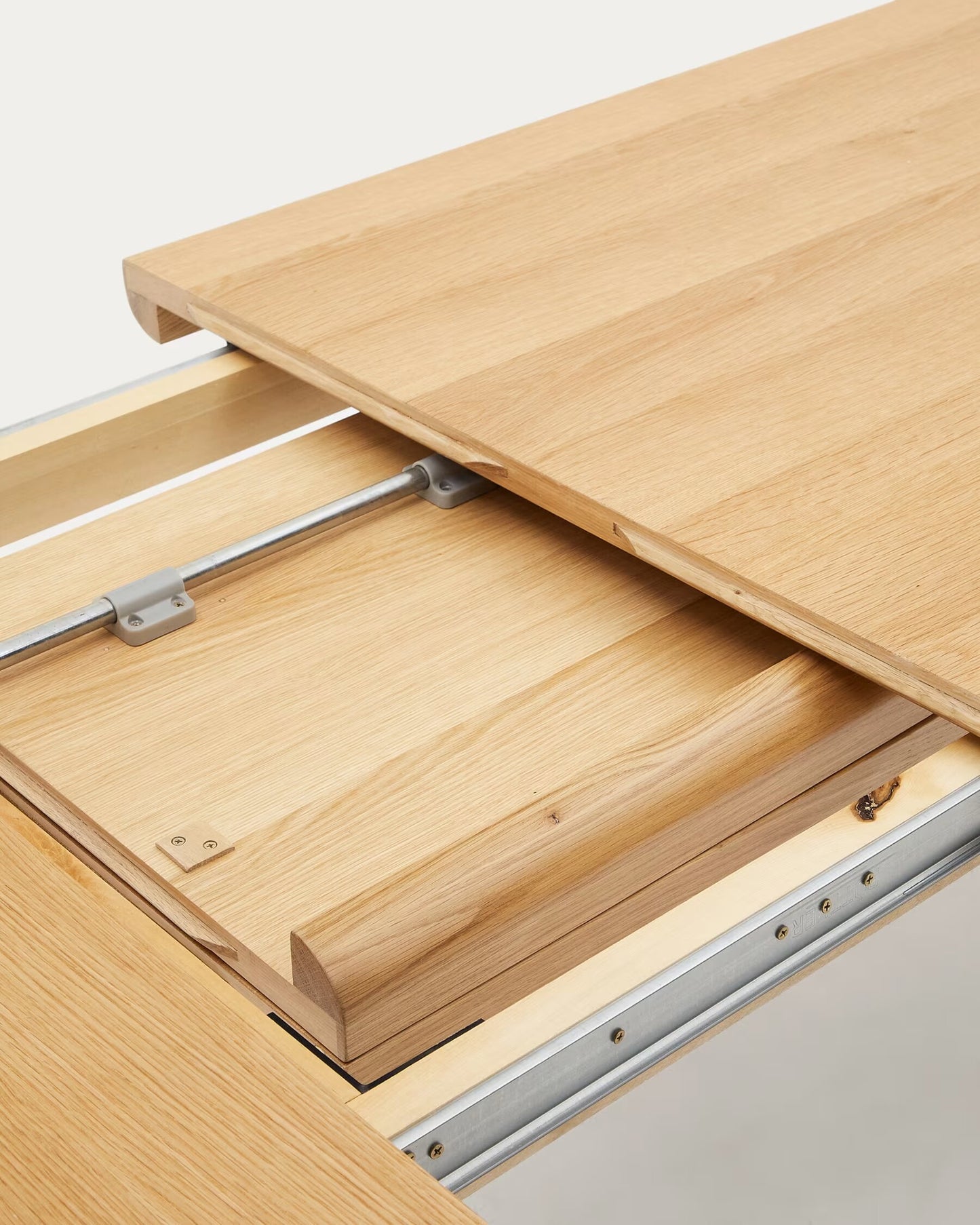 Kave Home Jondal eettafel uitschuifbaar 200(286)x100 cm eiken fineer Naturel