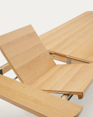 Kave Home Jondal eettafel uitschuifbaar 200(286)x100 cm eiken fineer Naturel