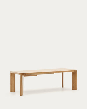 Kave Home Jondal eettafel uitschuifbaar 240(320)x100 cm eiken fineer Naturel