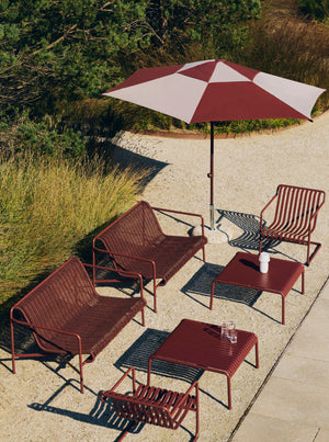 HAY Terrazza Octagon parasol Off-White / Burgundy
