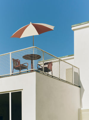 HAY Terrazza Octagon parasol Off-White / Burgundy