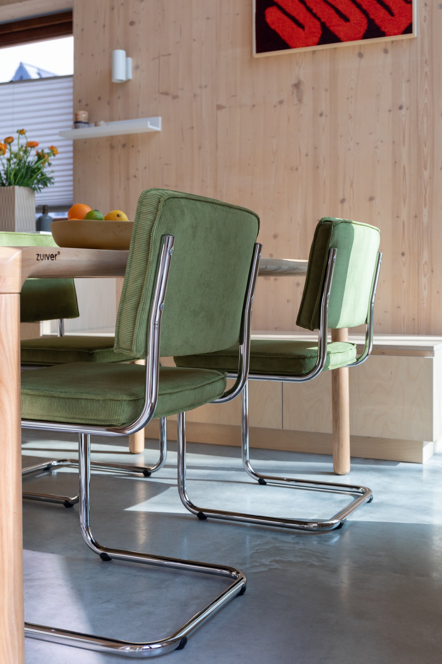 Zuiver Ridge Rib eetkamerstoel Green