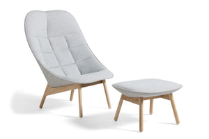 HAY Uchiwa Quilted fauteuil duo stoffering lichtgrijs