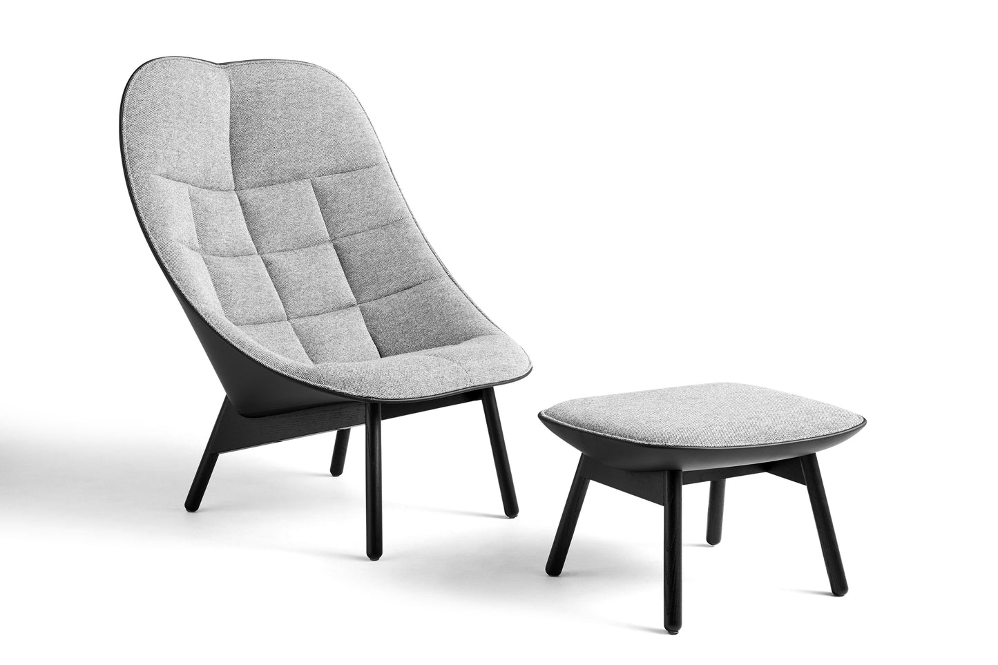HAY Uchiwa ottoman duo stoffering grijs/zwart
