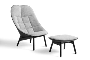 HAY Uchiwa ottoman duo stoffering grijs/zwart