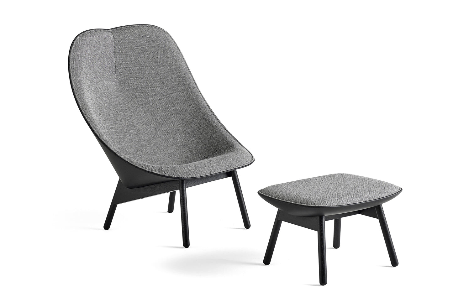 HAY Uchiwa ottoman duo stoffering donkergrijs/zwart