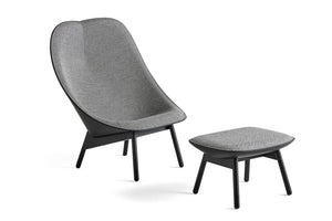 HAY Uchiwa fauteuil duo stoffering donkergrijs/zwart